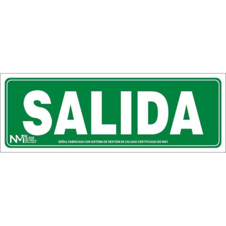 PLACA 10x30 "SALIDA" FOTOLUMINISCENTE