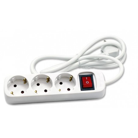 REGLETA 3 BASES BLANC SIMPLE INTERRUPTOR (FE)