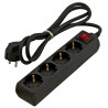 REGLETA 4 BASES NEGRE SIMPLE INTERRUPTOR (FE)