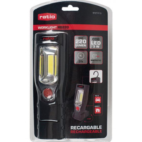 LLANTERNA LEDS MAGNETICA 220lm RECARREGABLE