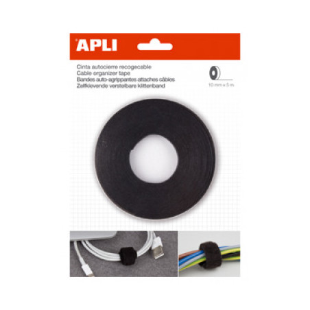 VELCRO TIRA DOBLE CARA 10mm x 5m NEGRE IDEAL CABLES APL17414