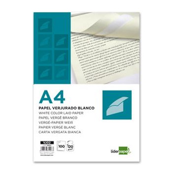 PAPER DIN A4 VERJURADO 100 GR. (100u) BLAU                 (ABO)